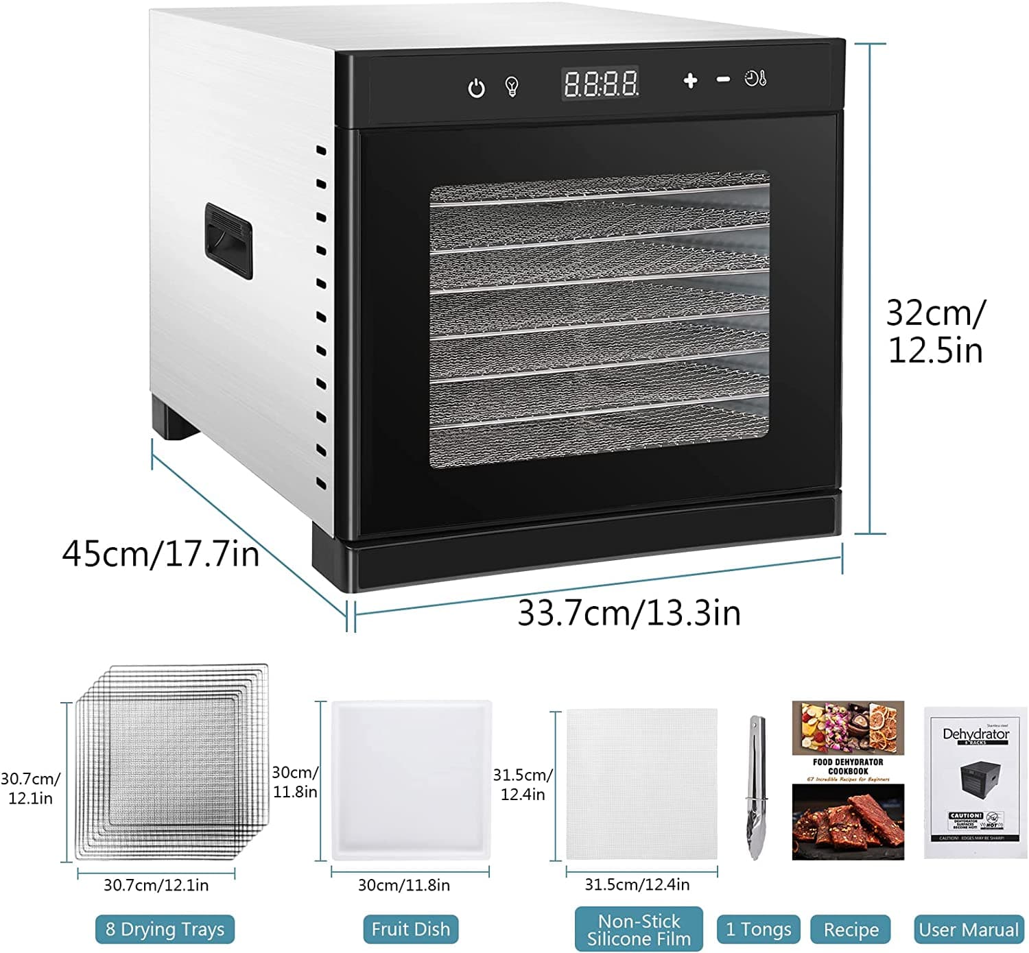 Deshidratador 8 Bandejas Acero Digital 2