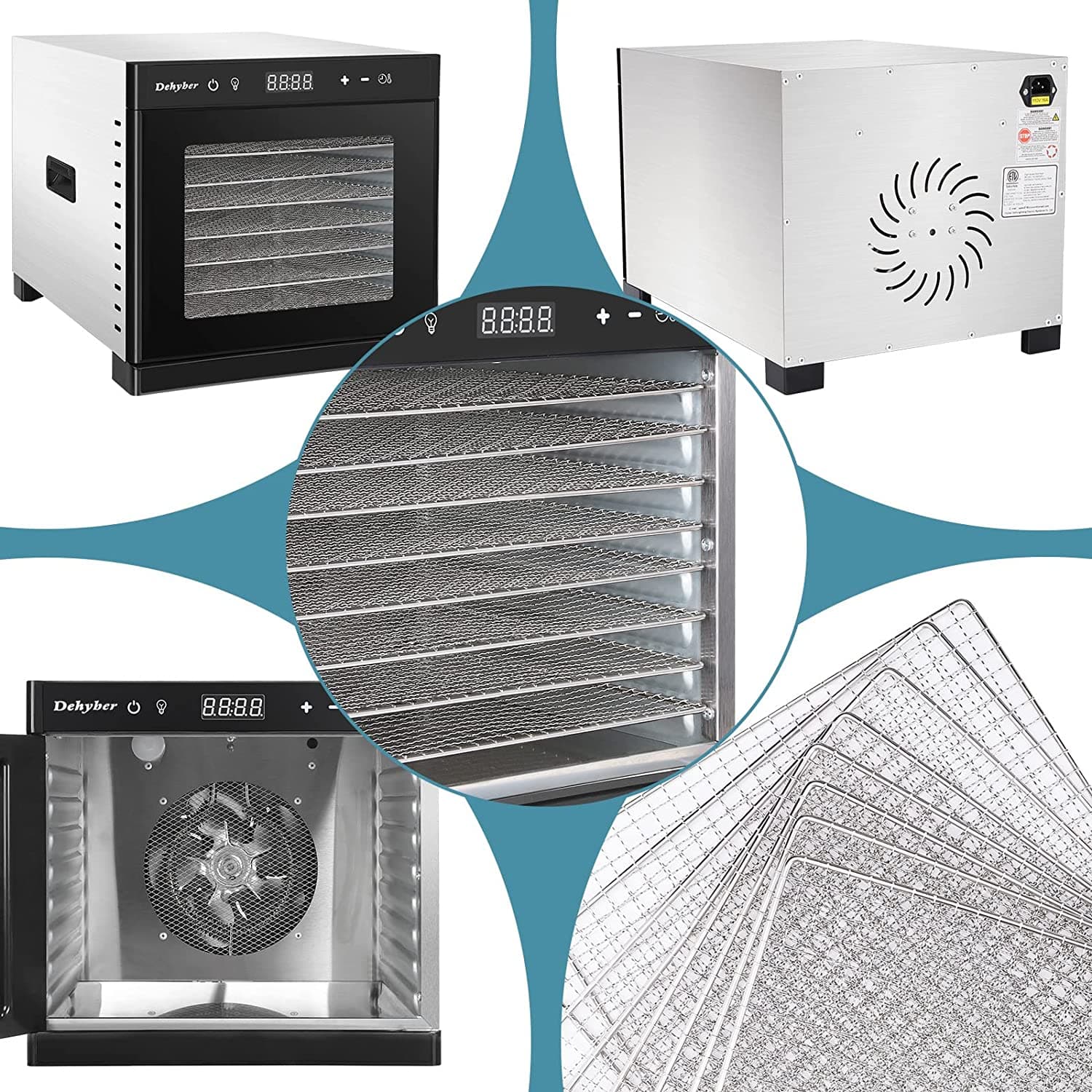 Deshidratador 8 Bandejas Acero Digital 3