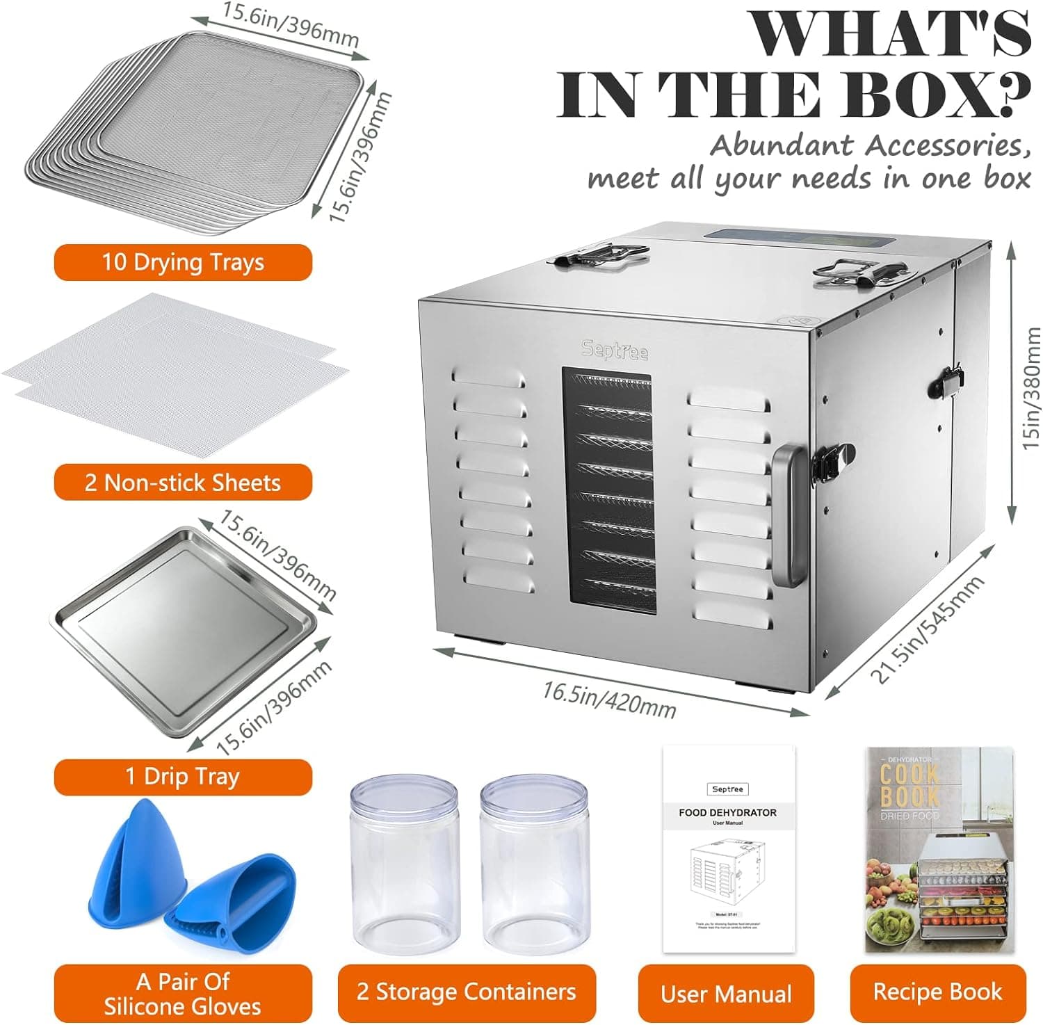 Deshidratadora Industrial en Acero Inoxidable 10 bandejas 3