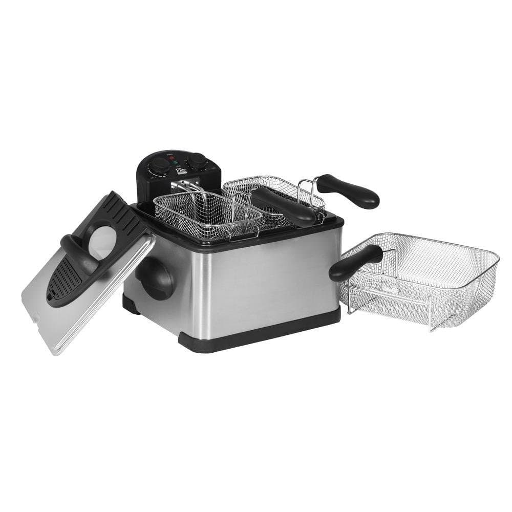 Freidoras electrica con temporizador y filtro de olor libre, 4.2L / 17-Cup / 1700 Watts / triple cesta 2